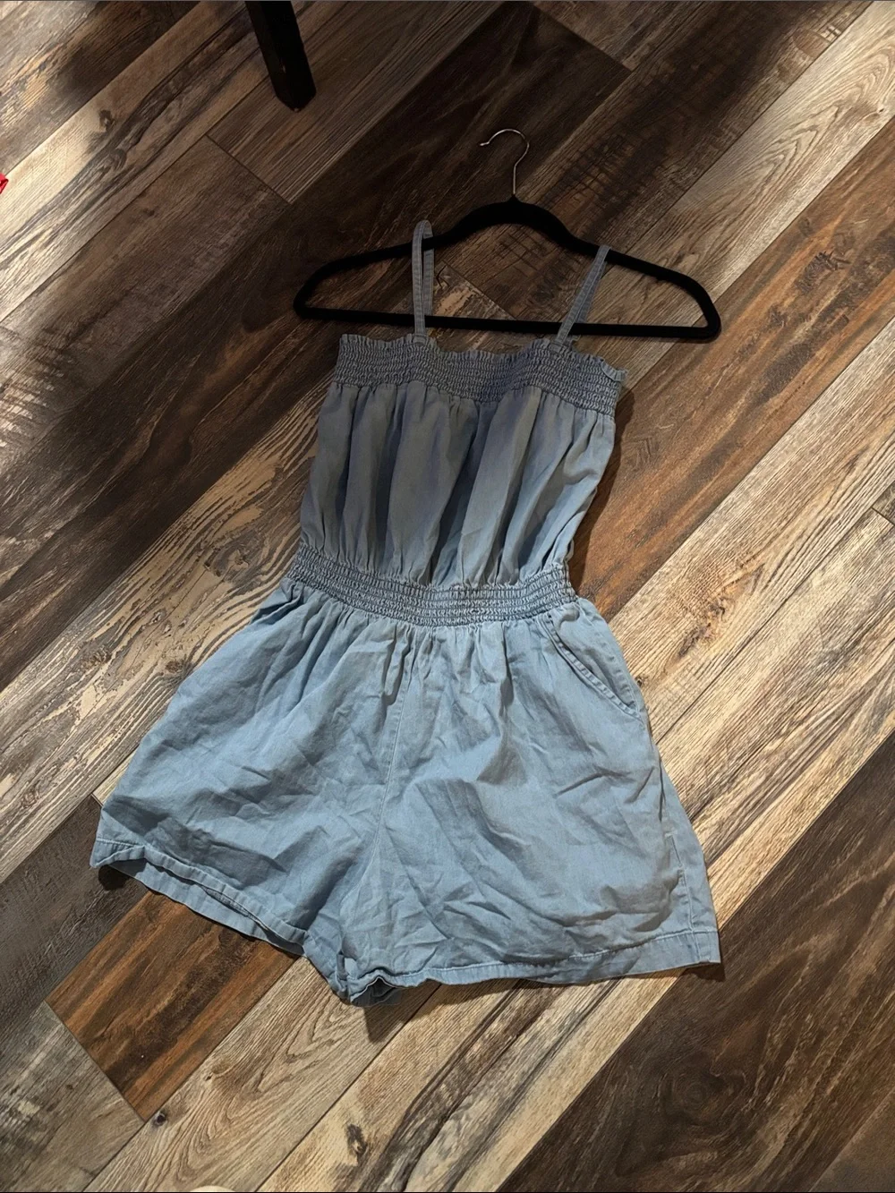 GAP Light Blue Smocked Strap Romper